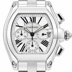 Cartier Roadster XL W62019X6 Chrono White Dial Watch